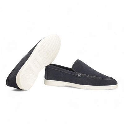 Suede Leather Loafers Blue