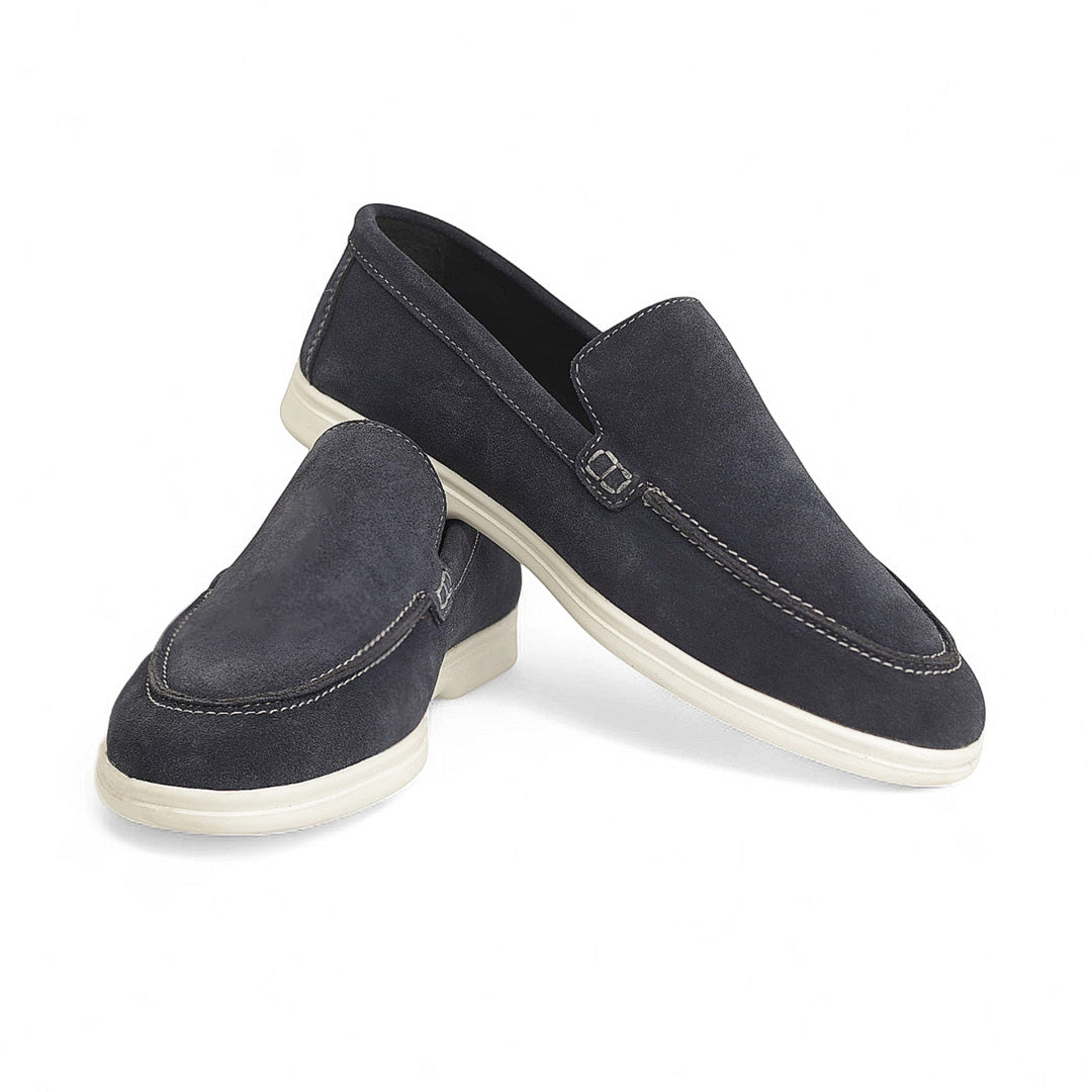 Suede Leather Loafers Blue