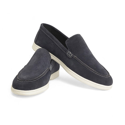 Suede Leather Loafers Blue