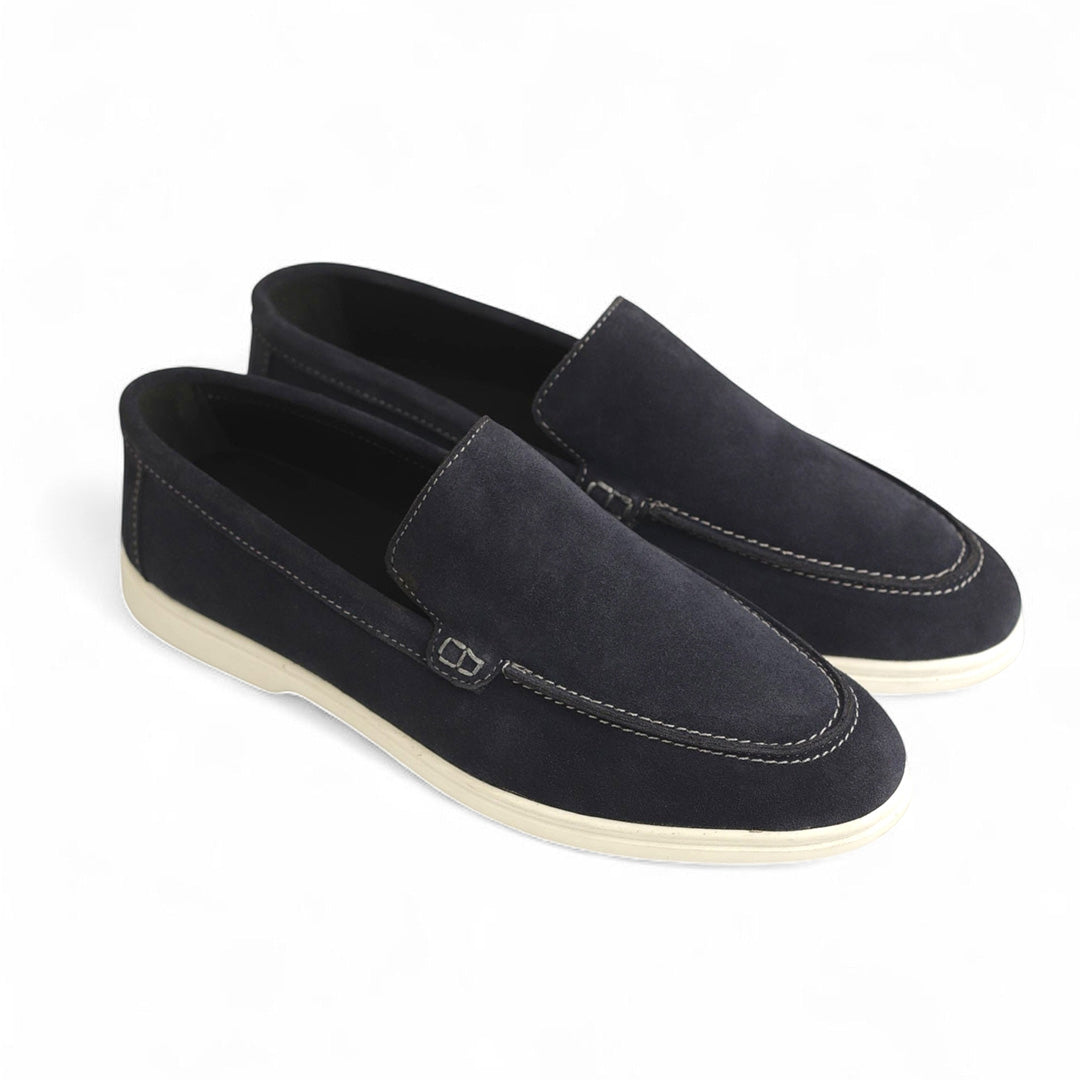 Suede Leather Loafers Blue