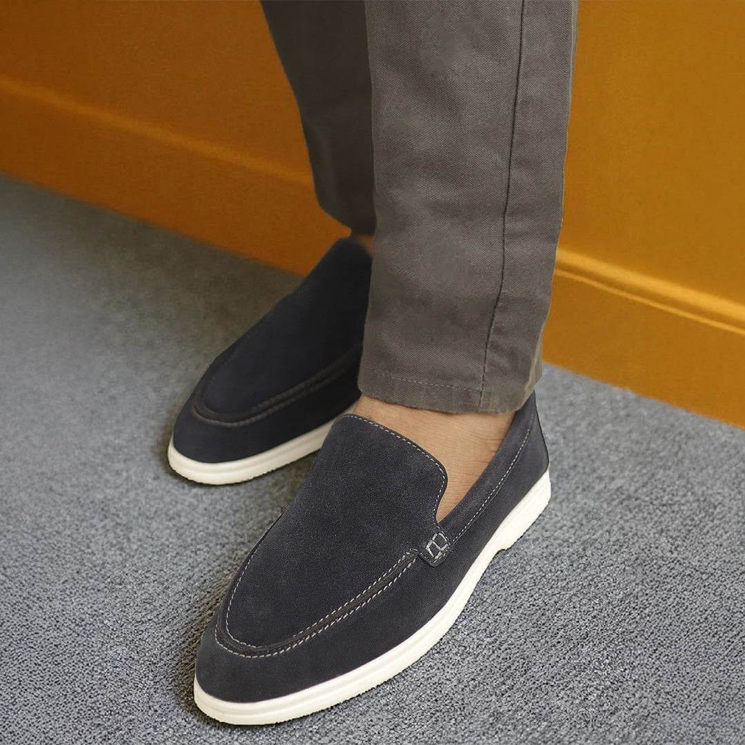 Suede Leather Loafers Blue