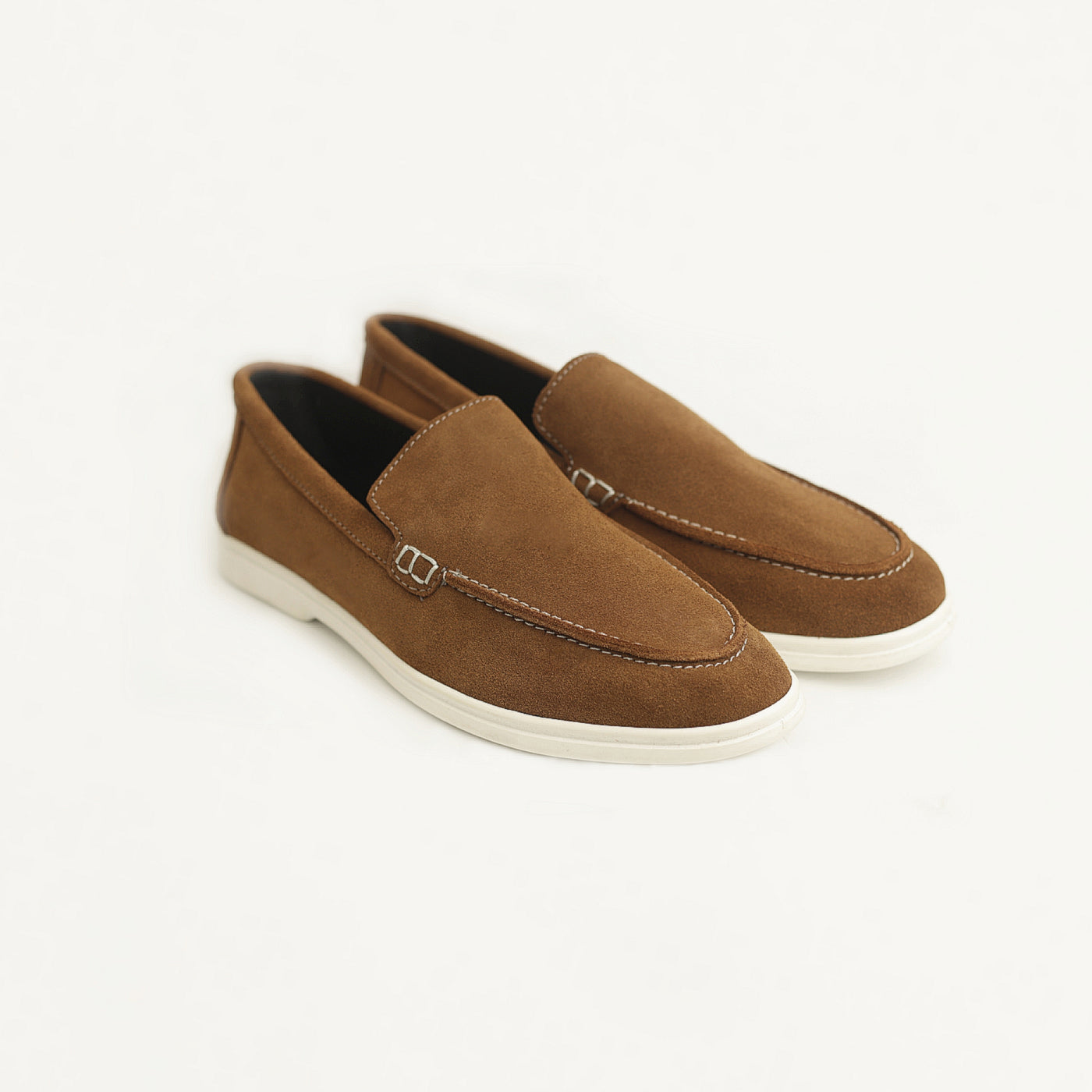 Suede Leather Loafers Camel