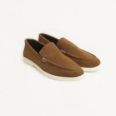 Suede Leather Loafers Camel