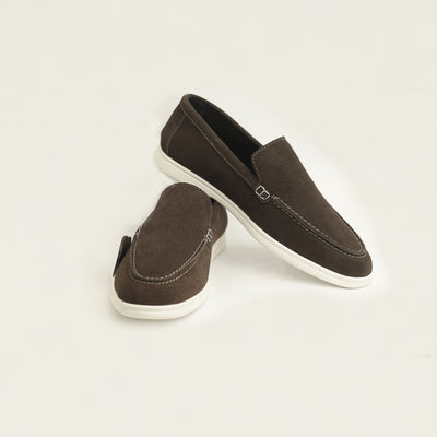 Suede Leather Loafers Brown