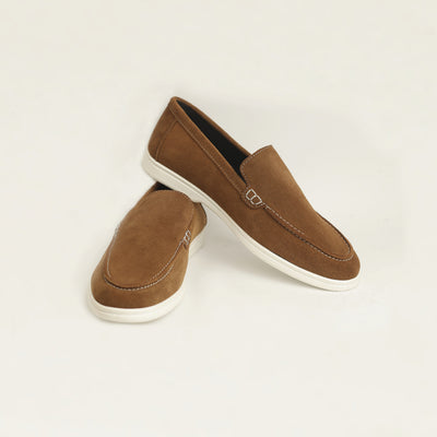 Suede Leather Loafers Camel