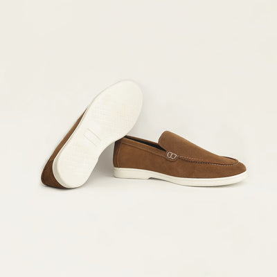 Suede Leather Loafers Camel