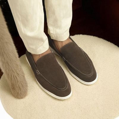 Suede Leather Loafers Brown