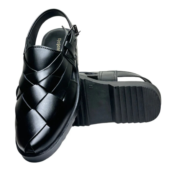 Cross black peshawari sandal